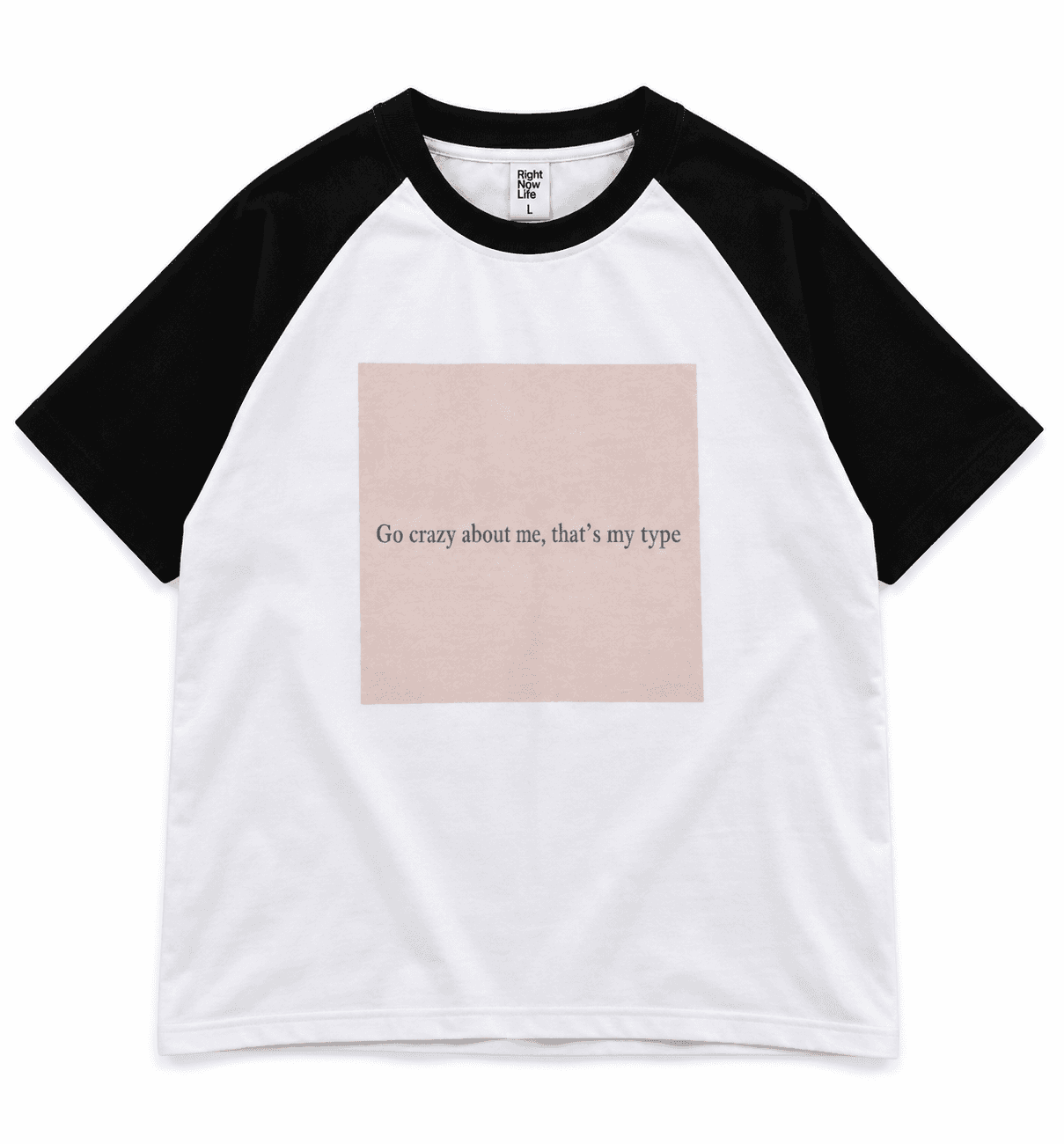 Front product view of the Design 01 raglan tee