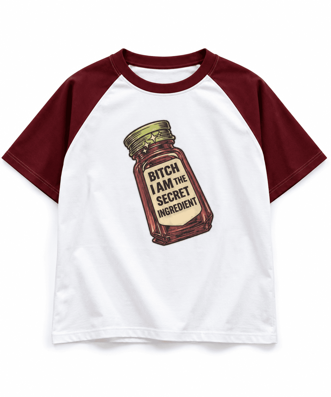 Front product view of the Design 03 raglan tee